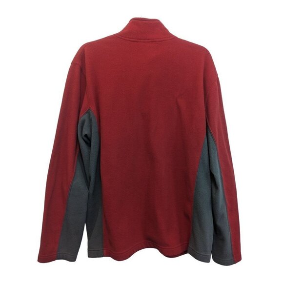 L.L. Bean Vintage Men's 1/4 Zip Pullover Red Fleece Sweater Large REG - Picture 3 of 6